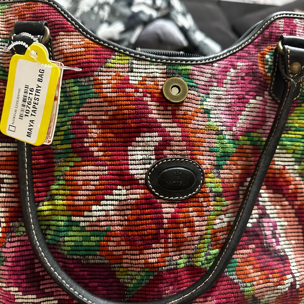 Vintage NWT National Geographic ProCuero Maya Tapestry Bag